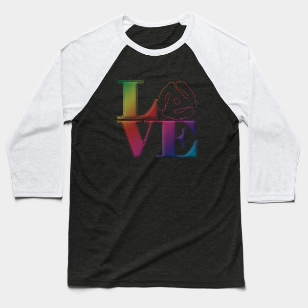 Vinyl Love 45 Baseball T-Shirt by bronzarino